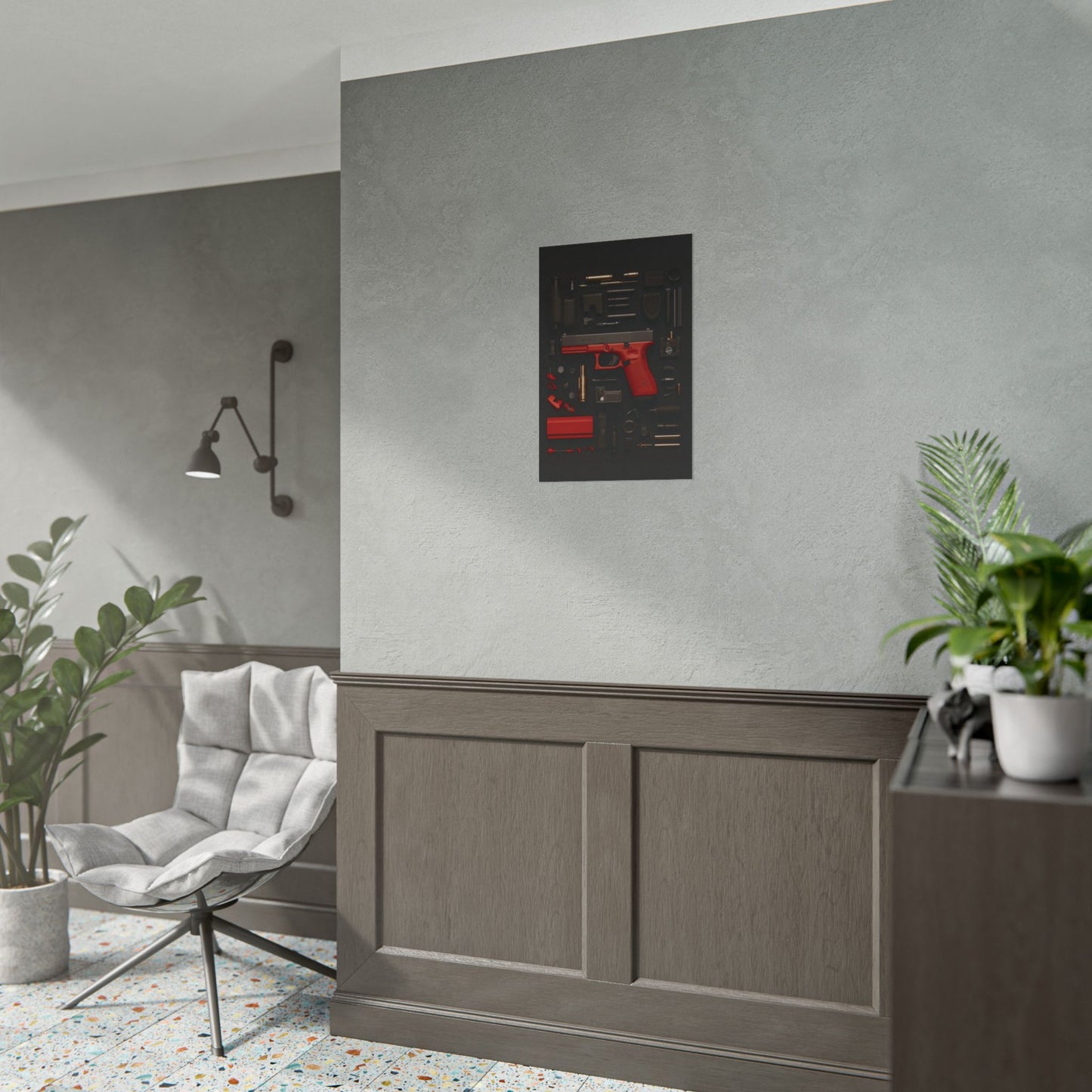 Red GunArt Rolled Poster