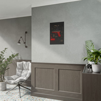 Red GunArt Rolled Poster