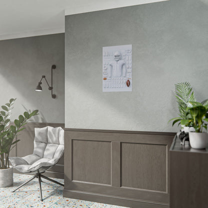 American Football White Rolled Poster