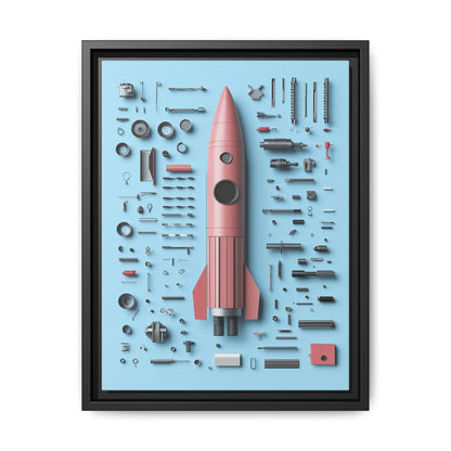 Pink Rocket Framed Canvas
