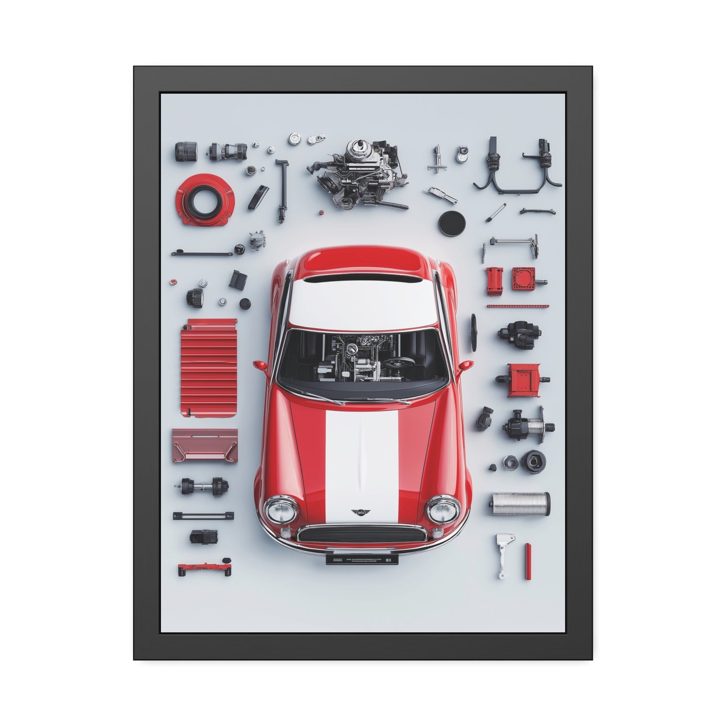 Mini Cooper Mod Framed Poster US