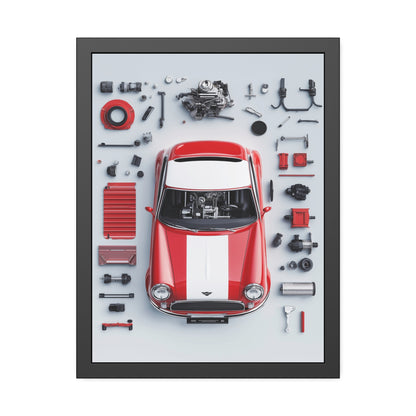 Mini Cooper Mod Framed Poster US