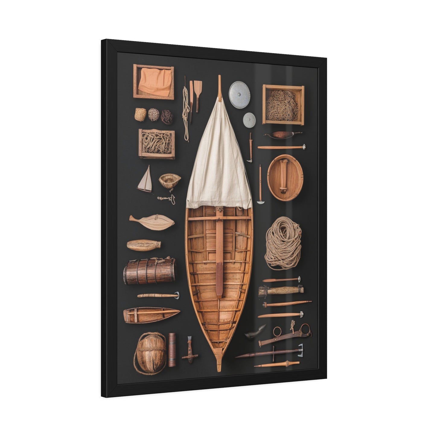 Wood Boat Framed Poster US