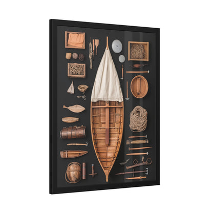Wood Boat Framed Poster US
