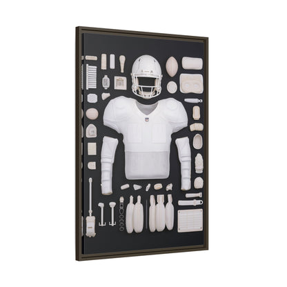 American Football Black Framed Canvas