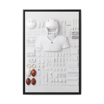 American Football Equipment Framed Canvas