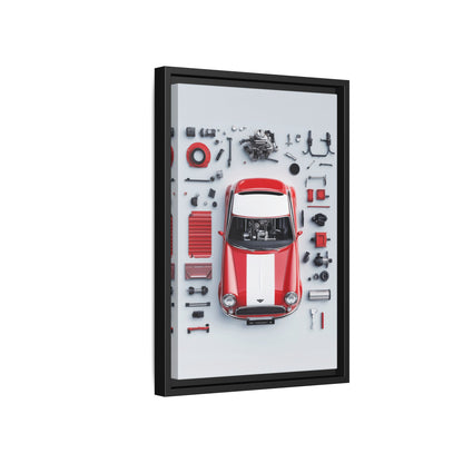 Mini Cooper Mod Framed Canvas