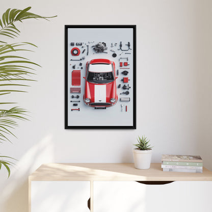 Mini Cooper Mod Framed Canvas