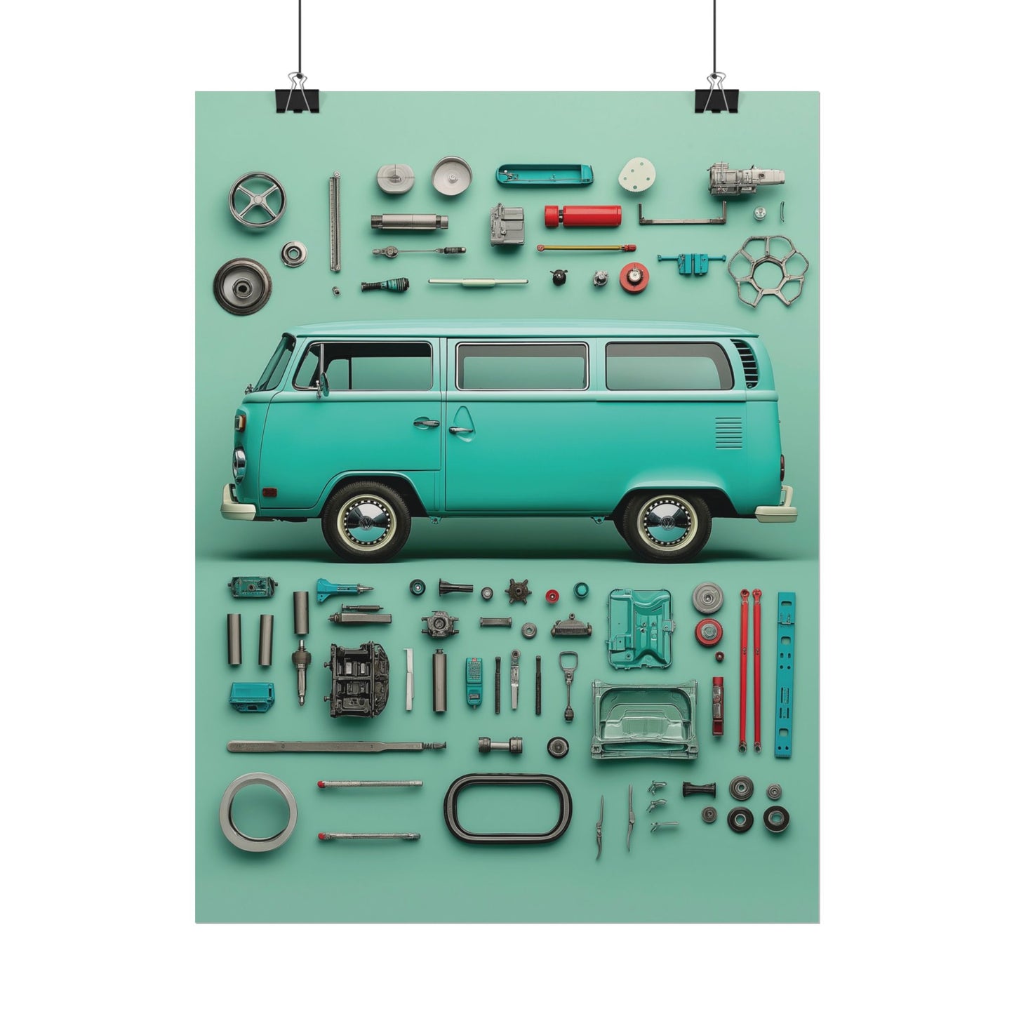 Blue Classic Van Rolled Poster