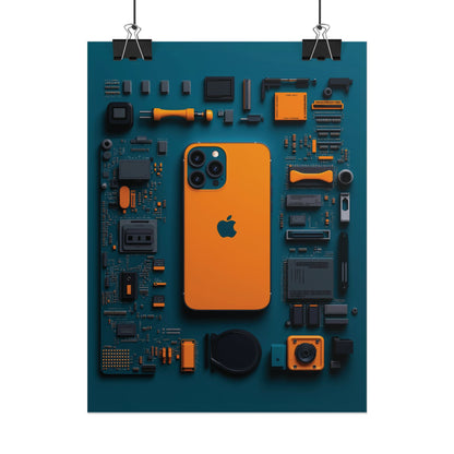 Iphone Orange Rolled Poster