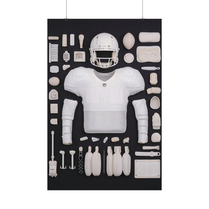 American Football Black Rolled Poster