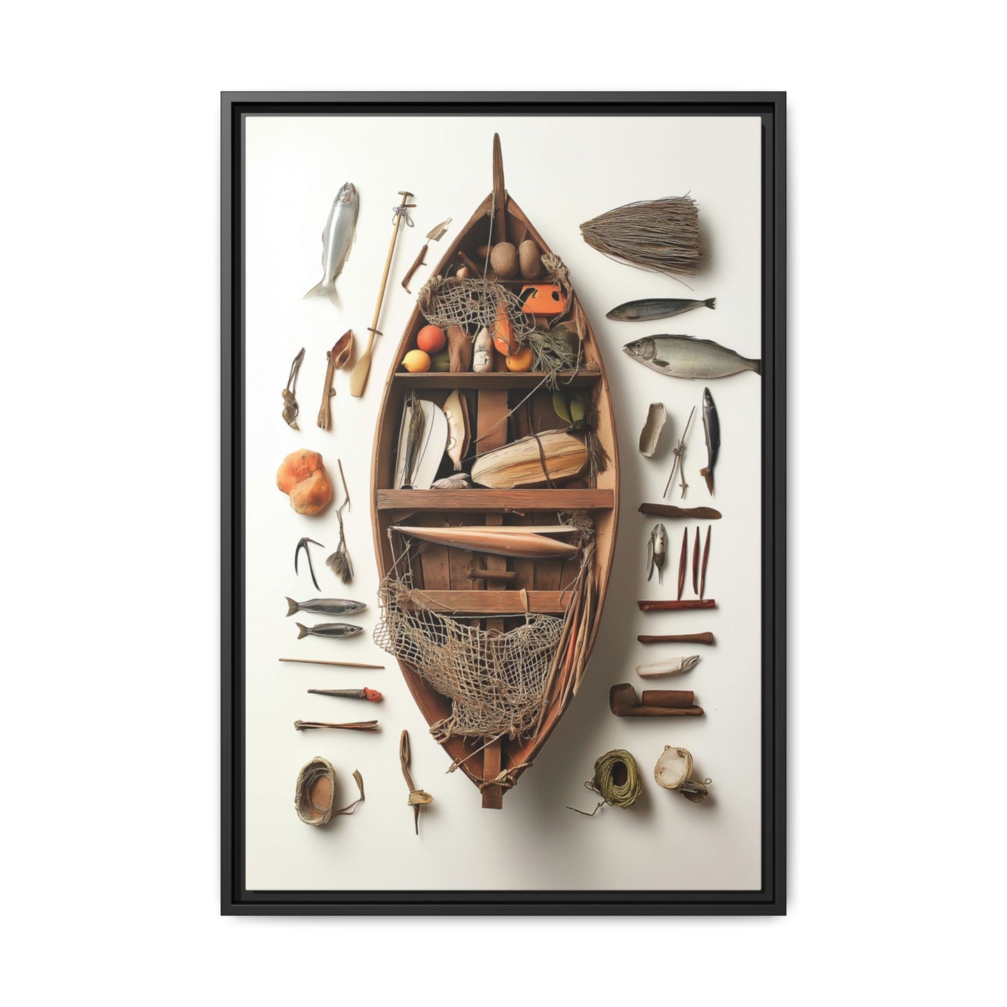 Fisher Boat Framed Canvas