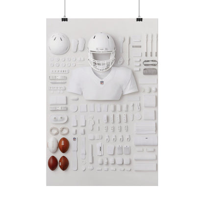 American Football Equipment Rolled Poster
