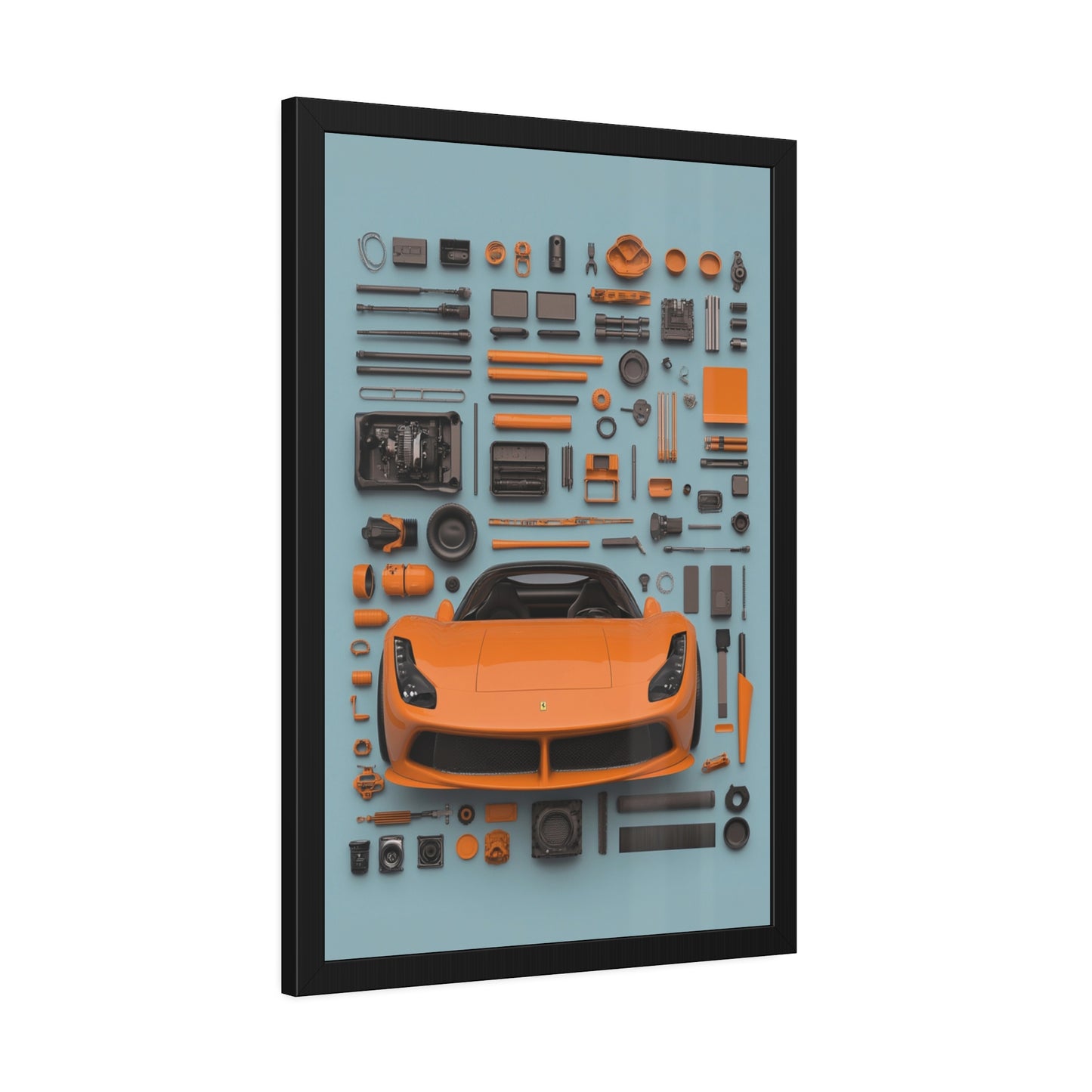 Orange Ferrari Framed Poster US