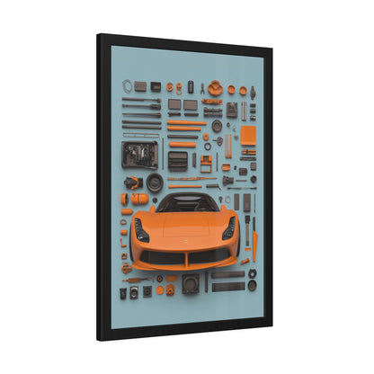 Orange Ferrari Framed Poster US