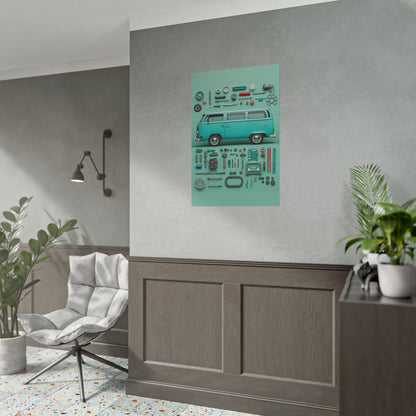 Blue Classic Van Rolled Poster