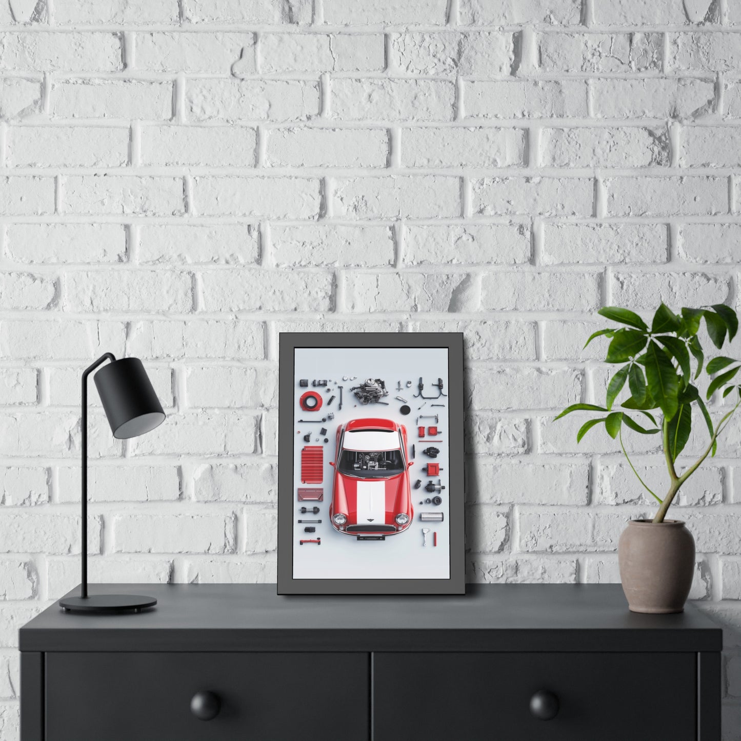 Mini Cooper Mod Framed Poster US