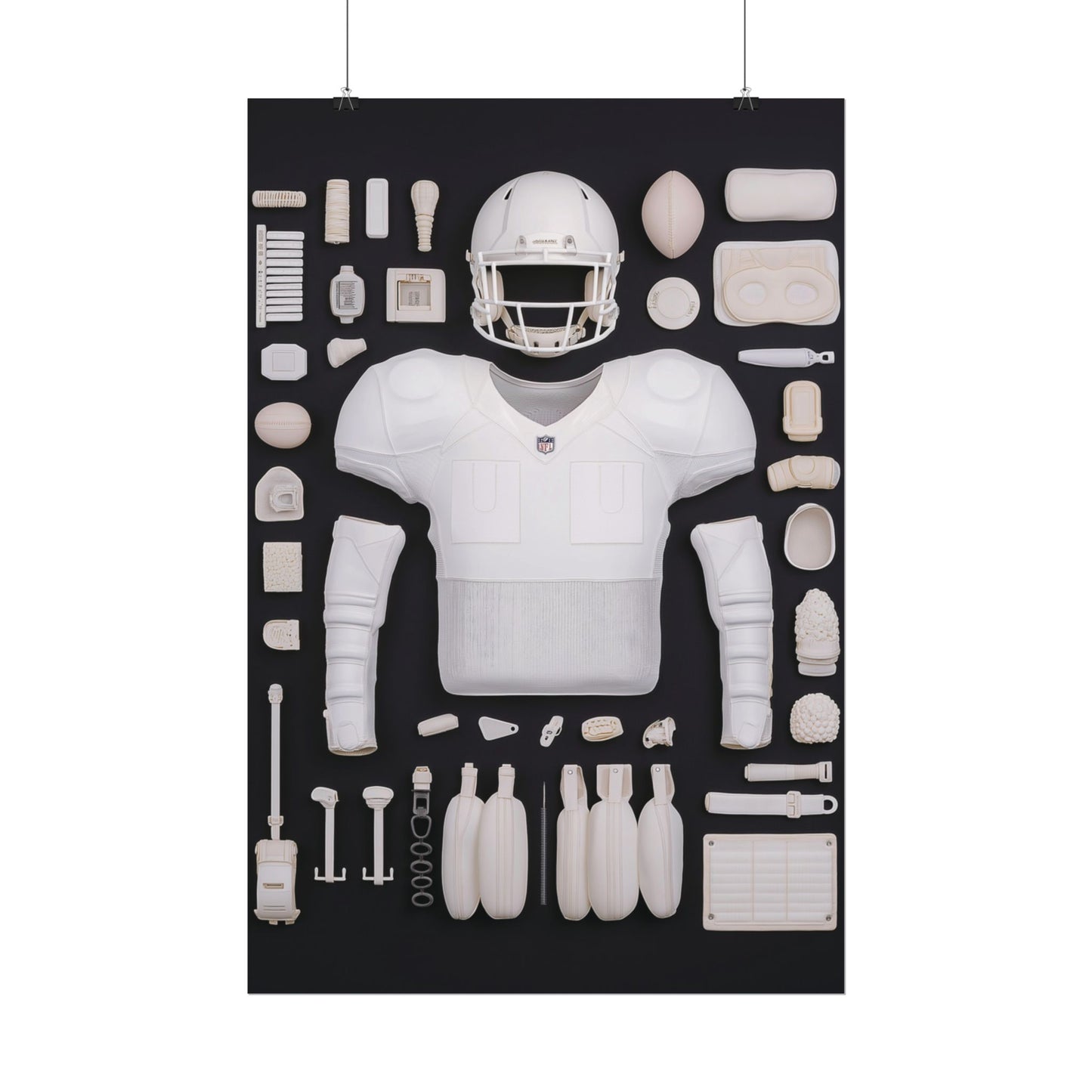 American Football Black Rolled Poster
