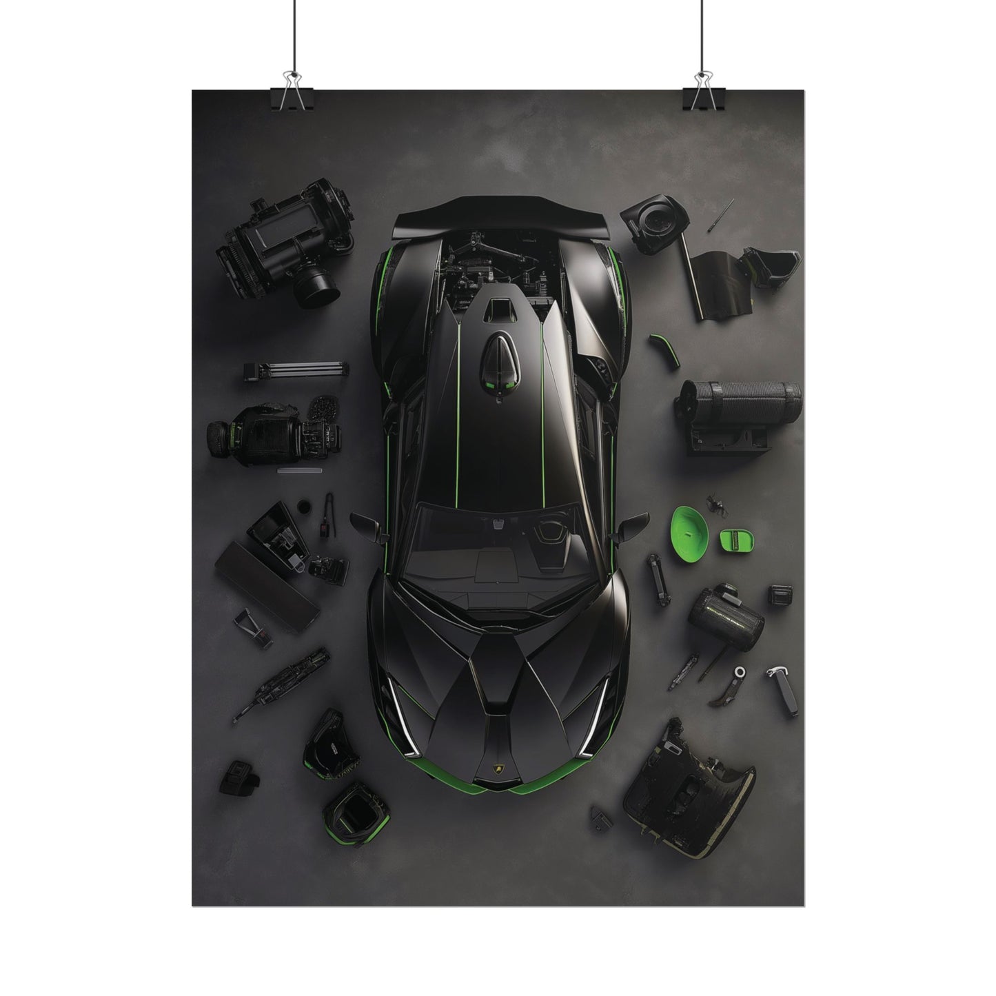 Black Lambo Rolled Poster