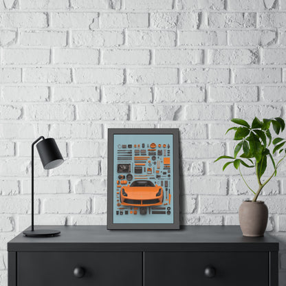 Orange Ferrari Framed Poster US