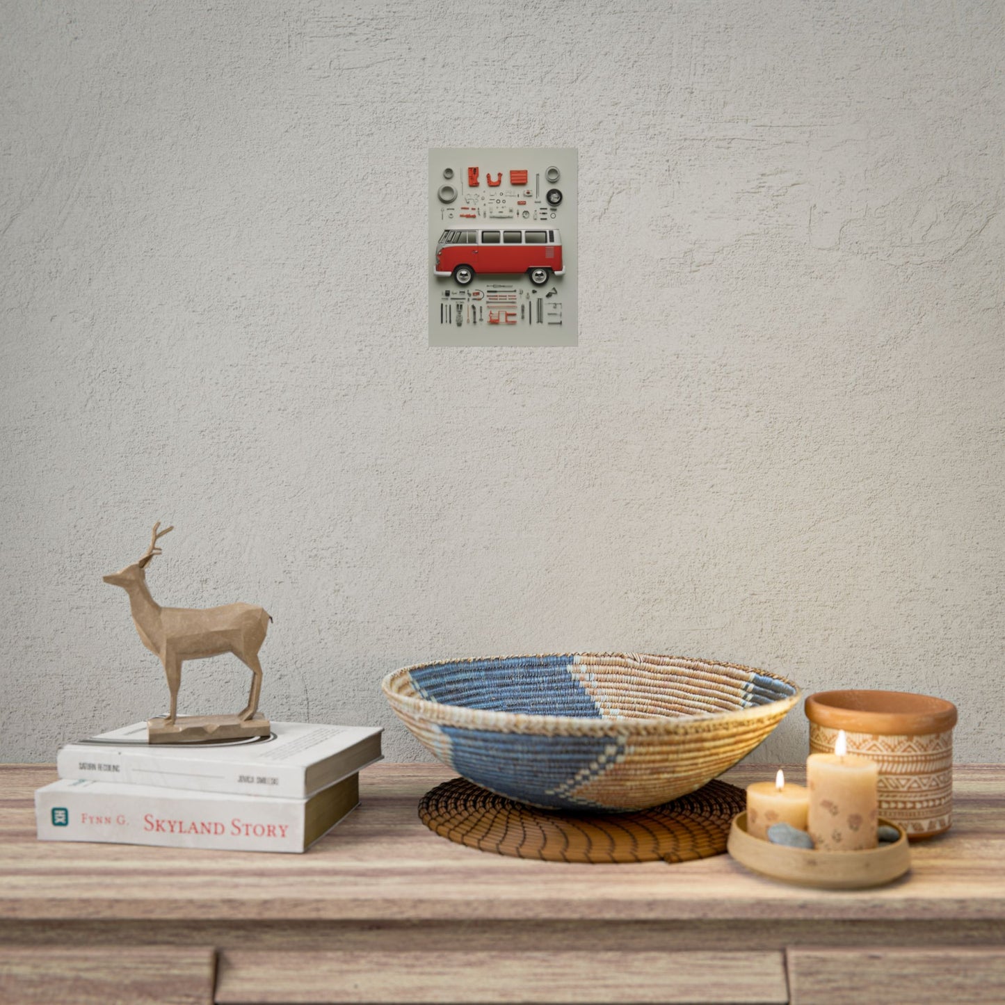 Red Classic Van Rolled Poster