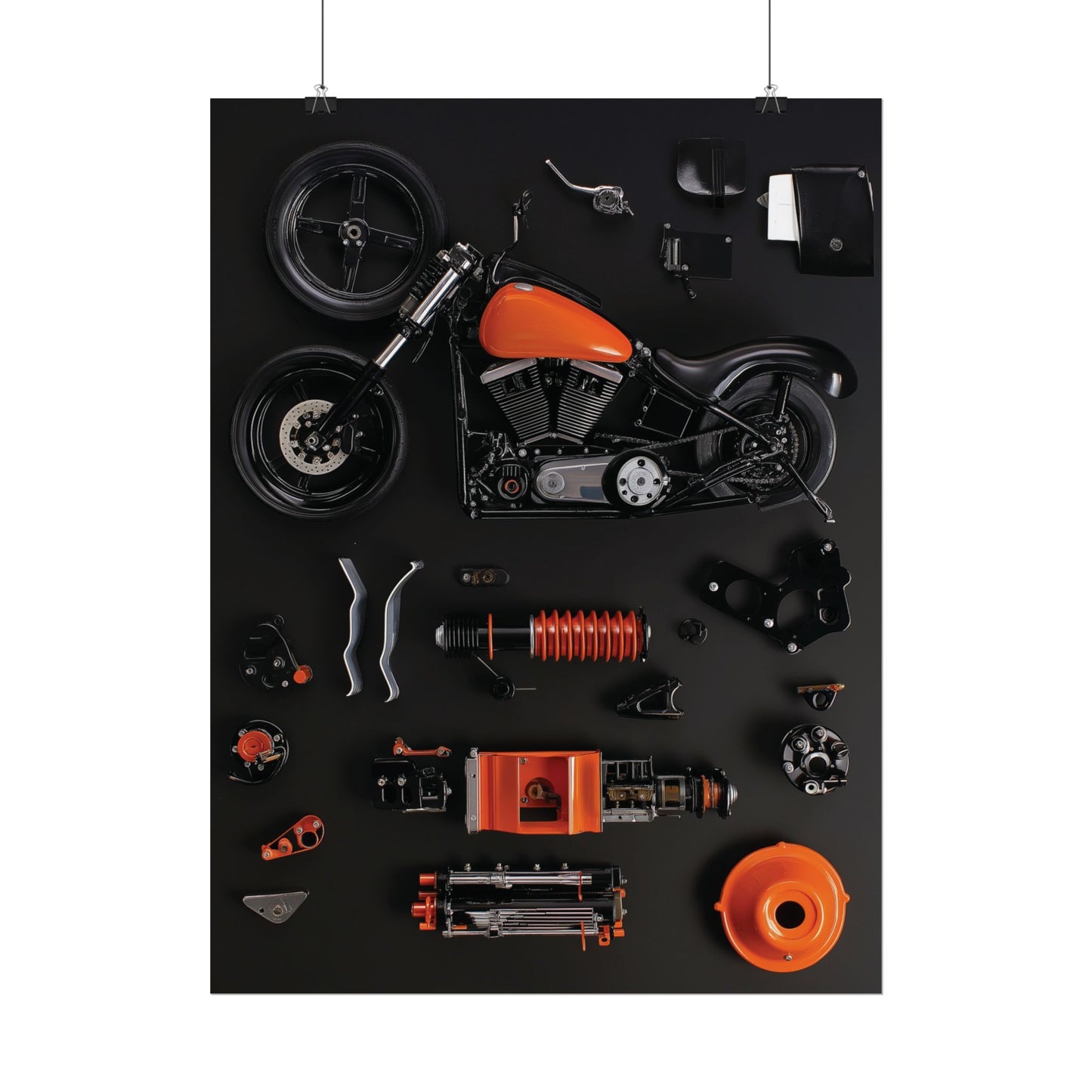 Orange Harley Rolled Poster