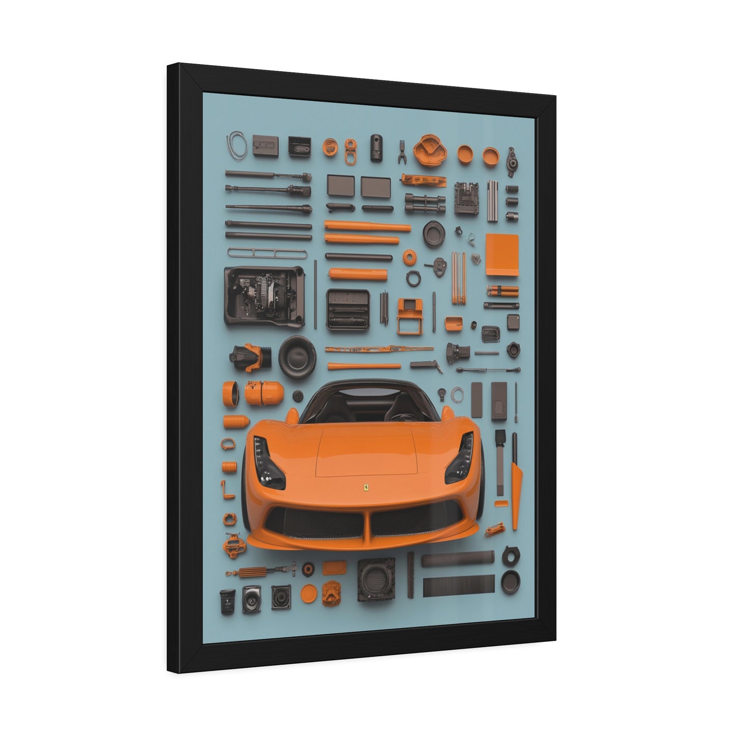 Orange Ferrari Framed Poster US