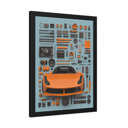 Orange Ferrari Framed Poster US