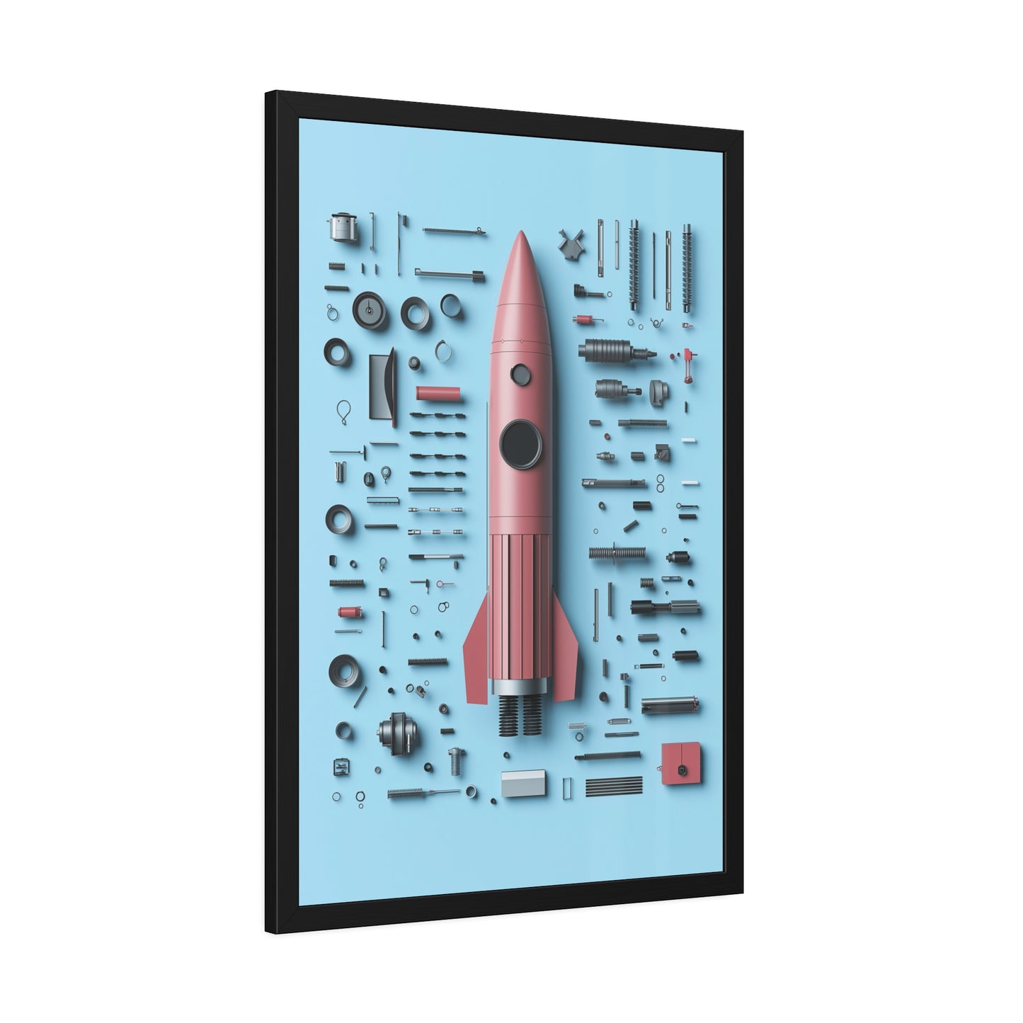 Pink Rocket Framed Poster US