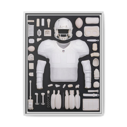 American Football Black Framed Canvas