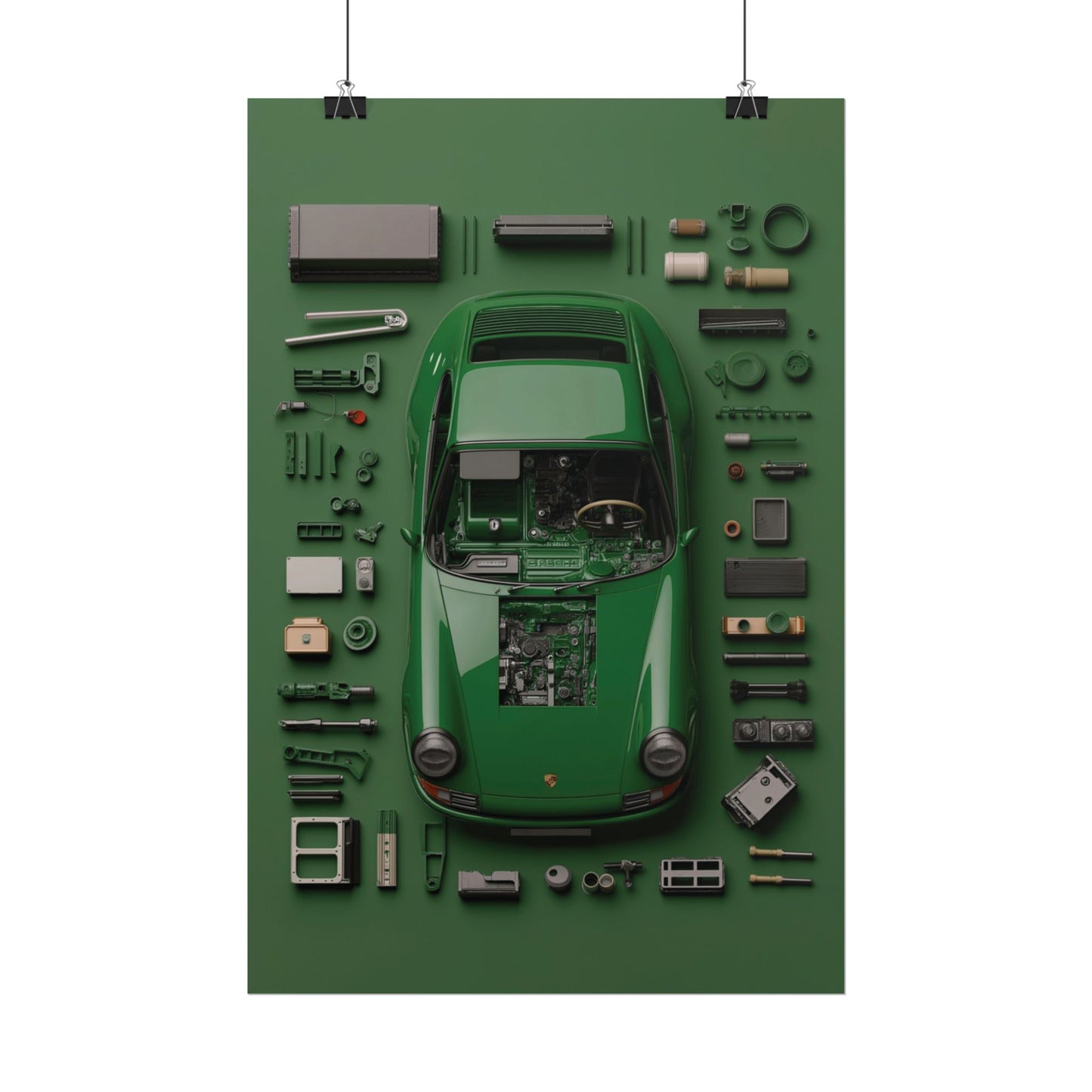 Green Classic Porsche Rolled Poster