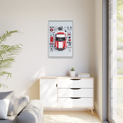 Mini Cooper Mod Framed Canvas