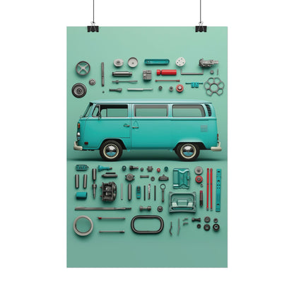 Blue Classic Van Rolled Poster
