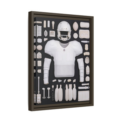 American Football Black Framed Canvas