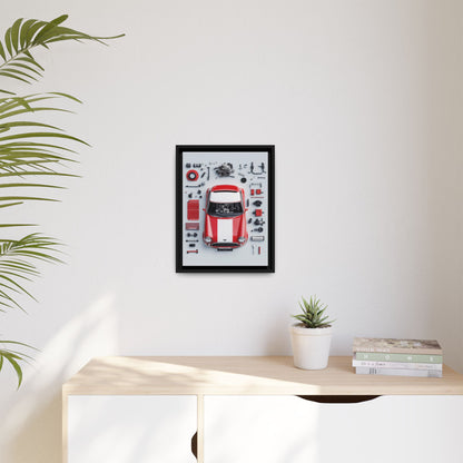 Mini Cooper Mod Framed Canvas