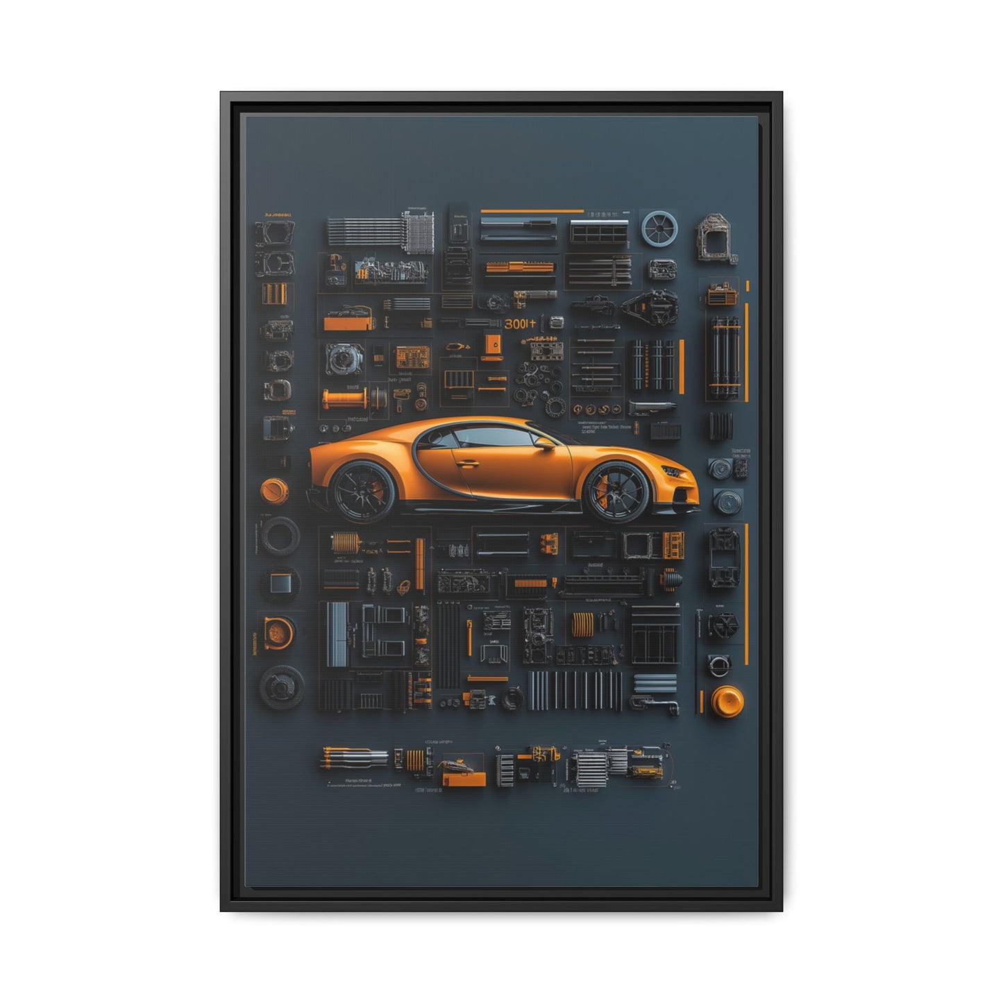 Bugatti Chiron Framed Canvas