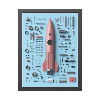 Pink Rocket Framed Poster US
