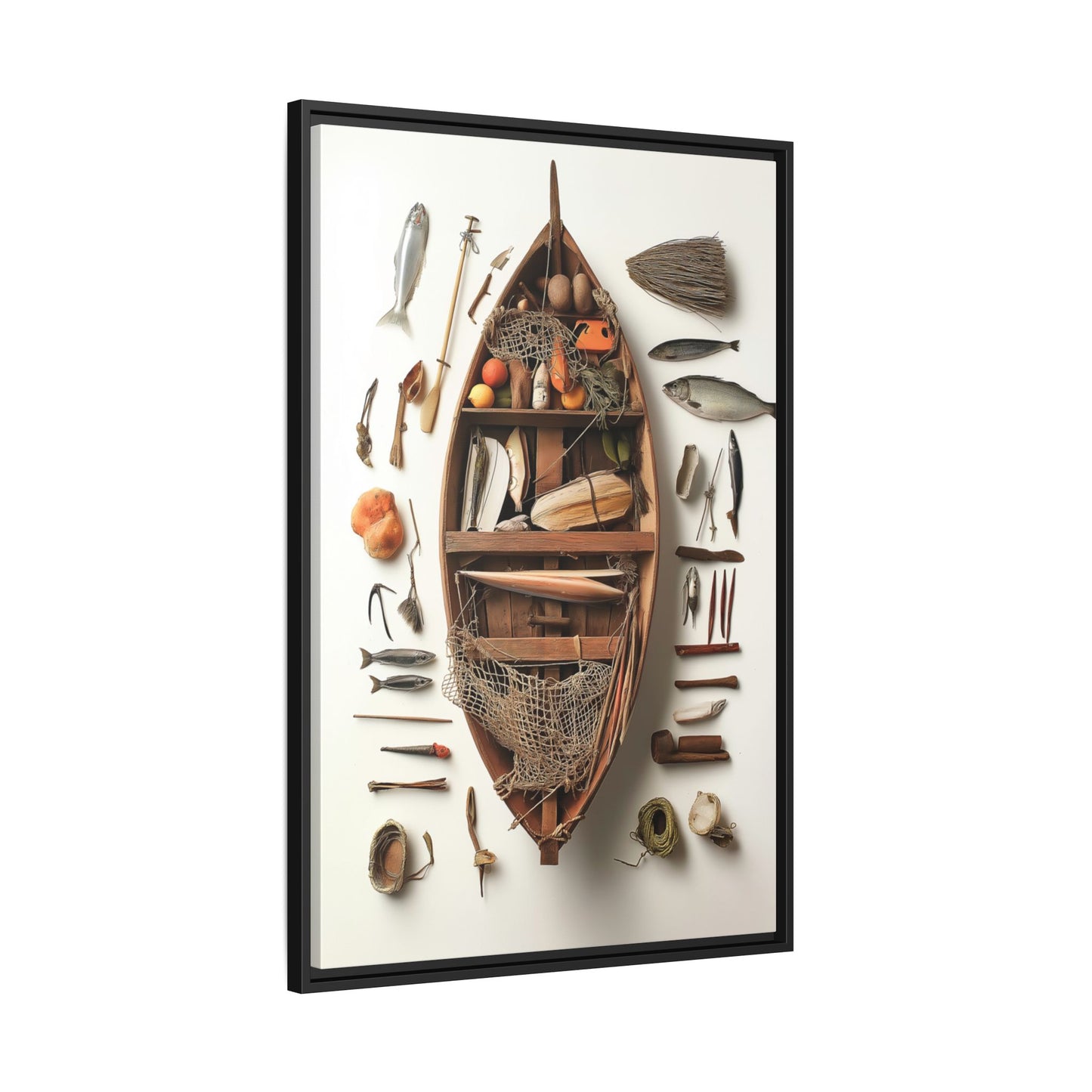 Fisher Boat Framed Canvas