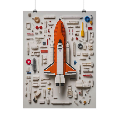 Space Shuttle LEGO Rolled Poster