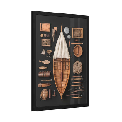 Wood Boat Framed Poster US