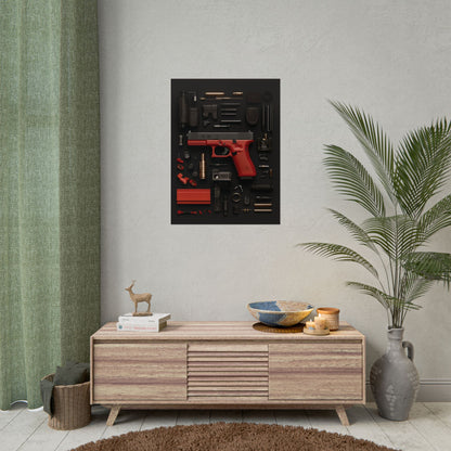 Red GunArt Rolled Poster