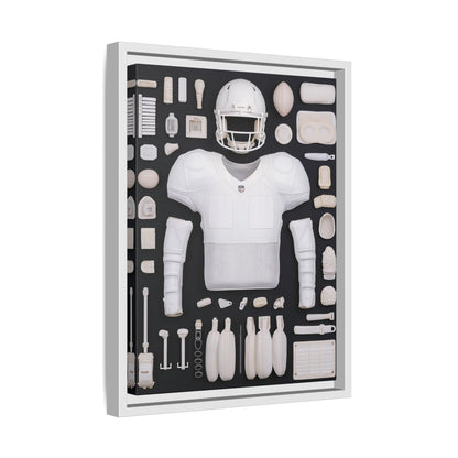 American Football Black Framed Canvas
