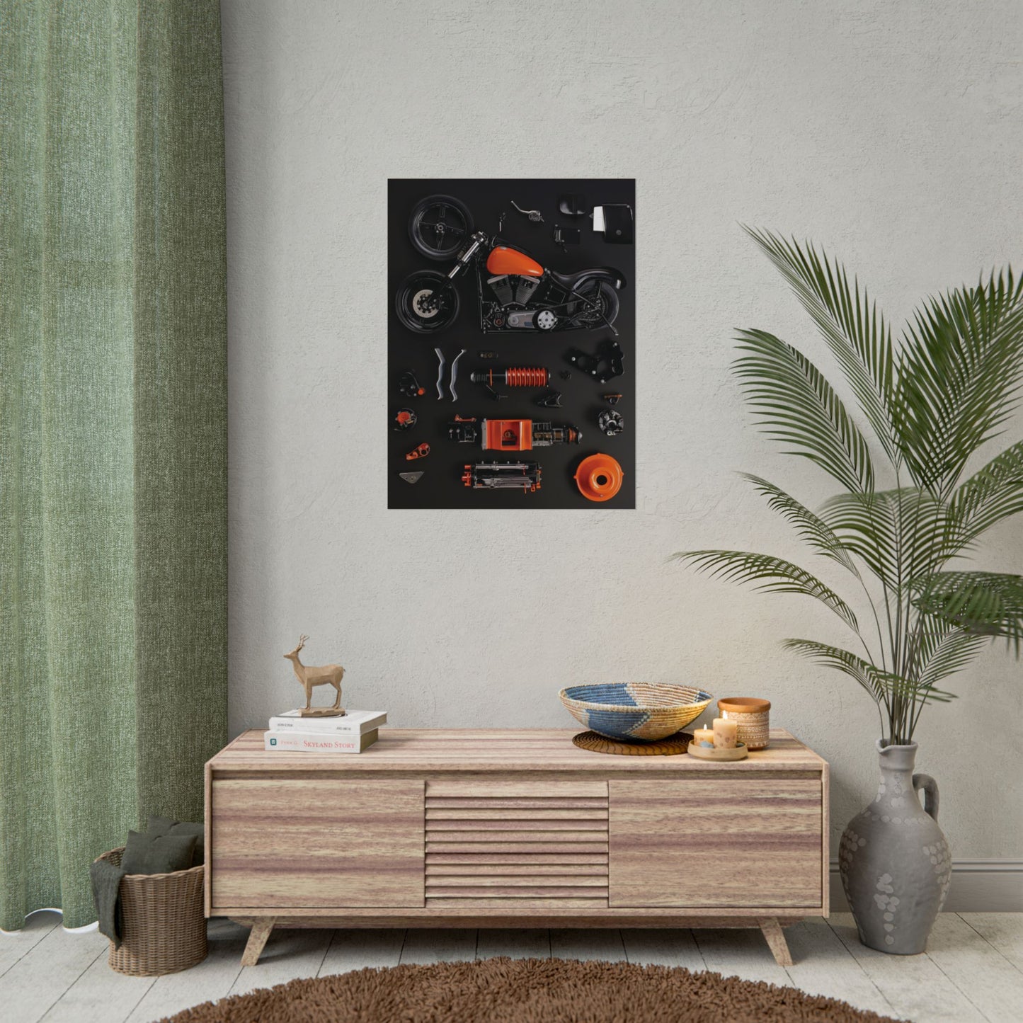 Orange Harley Rolled Poster