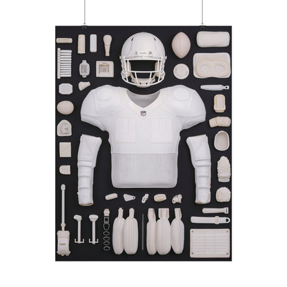 American Football Black Rolled Poster