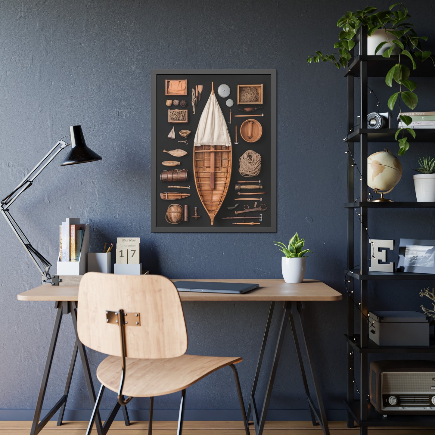 Wood Boat Framed Poster US