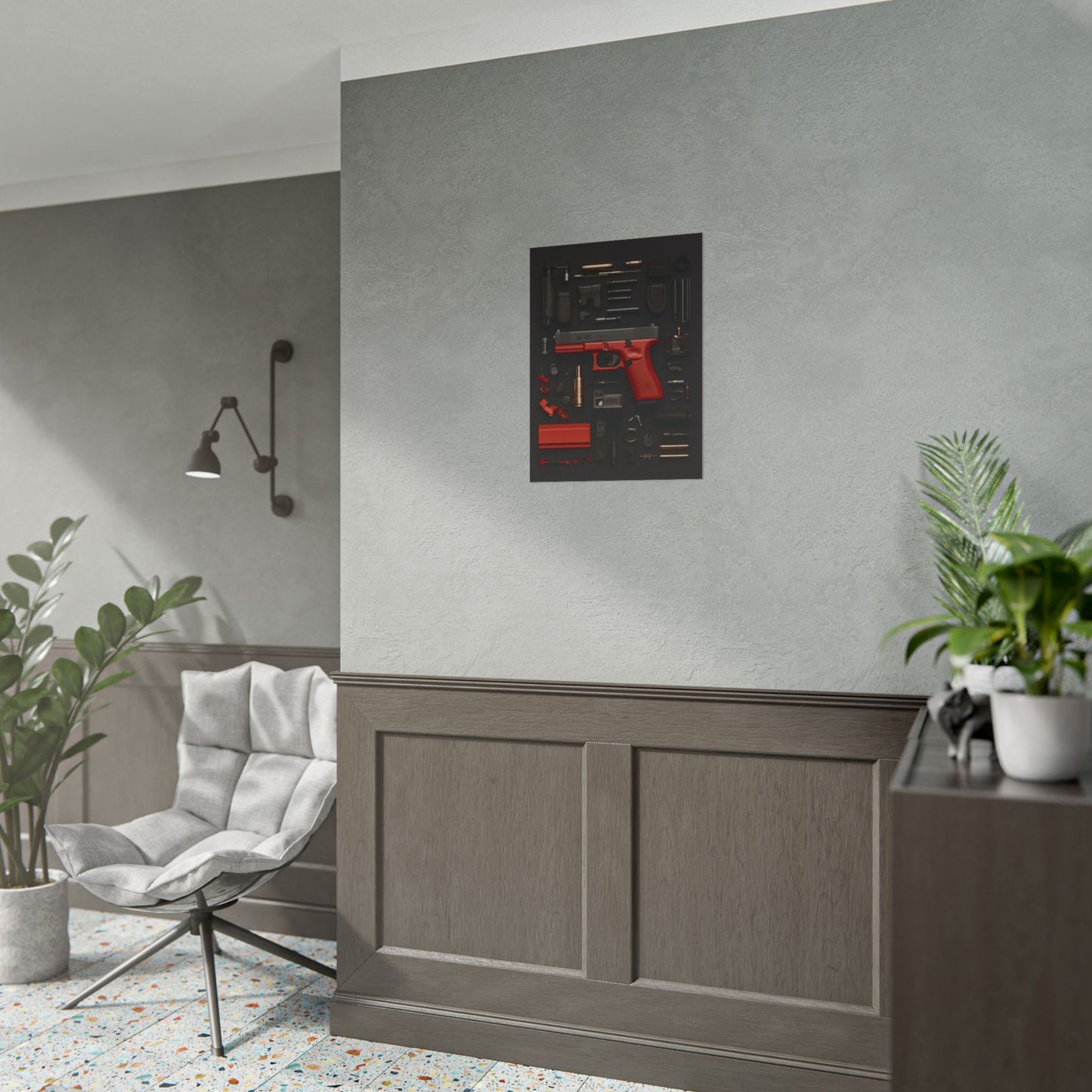 Red GunArt Rolled Poster