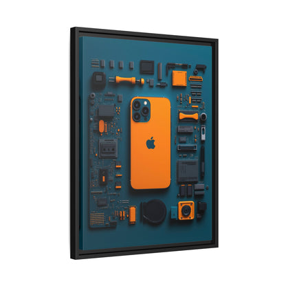 IPhone Orange Framed Canvas