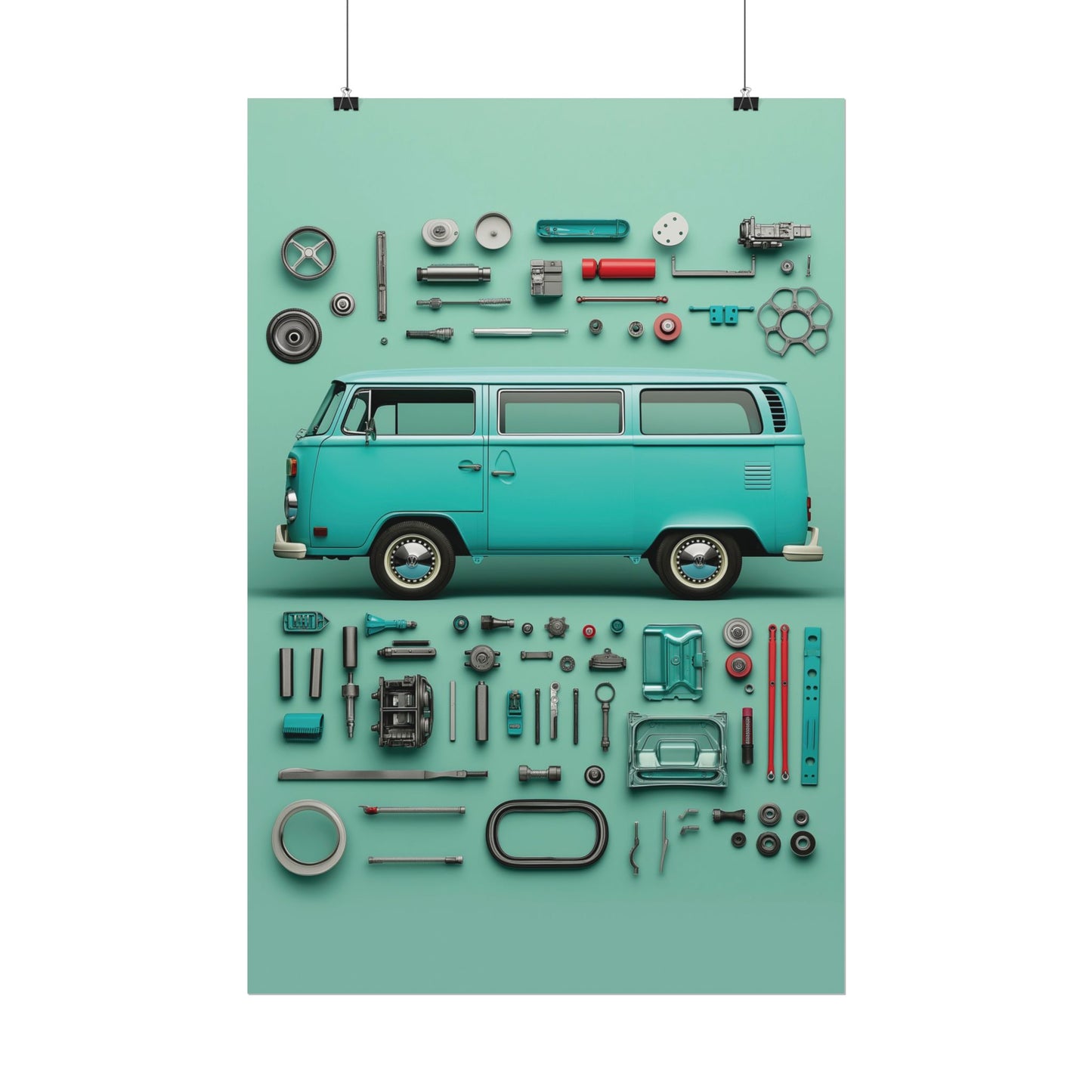 Blue Classic Van Rolled Poster