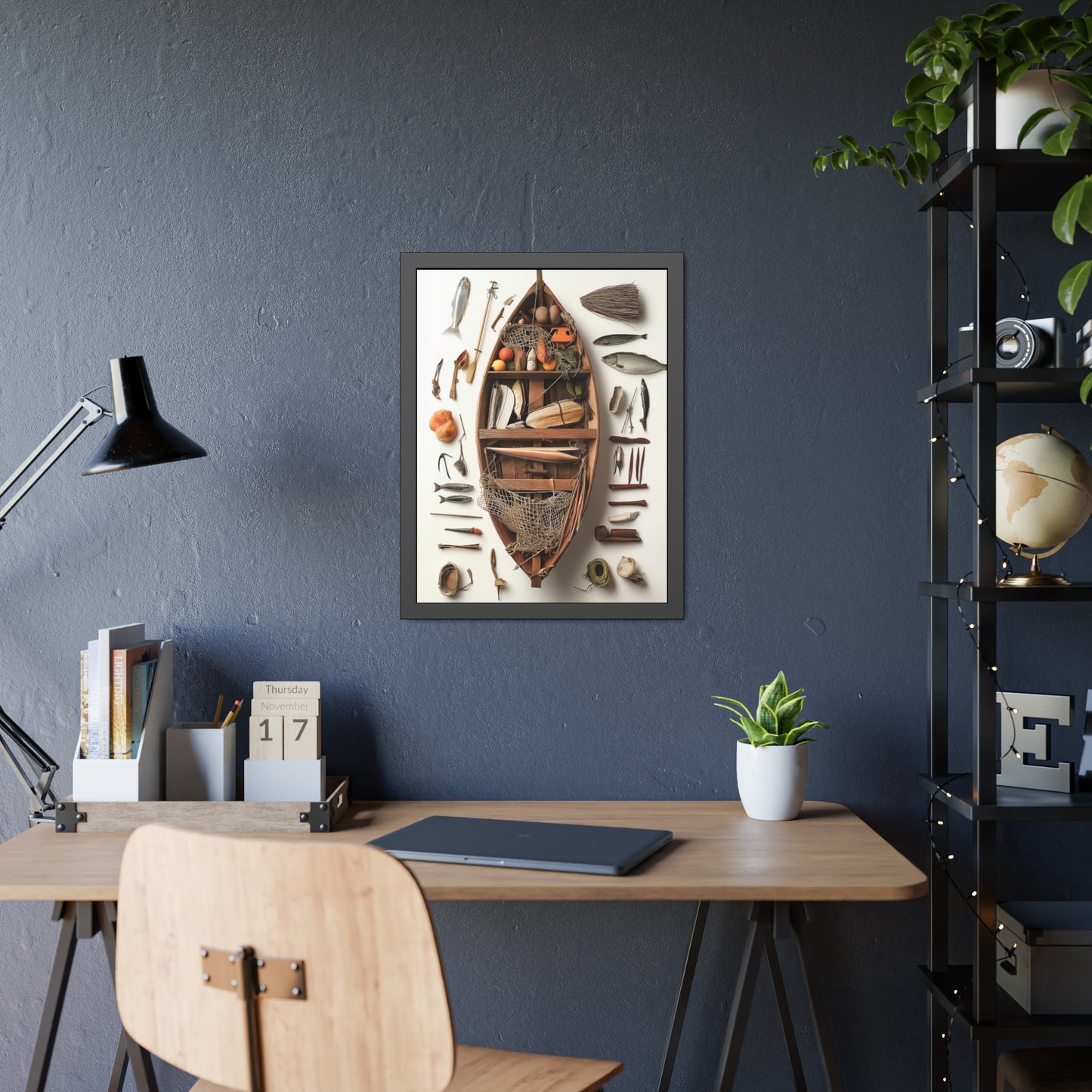 Fisher Boat Framed Poster US