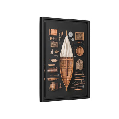 Wood Boat Framed Canvas